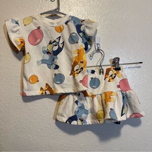 Bluey Keepy Uppy Skort Set Bluey Outfit Size 18 Months
